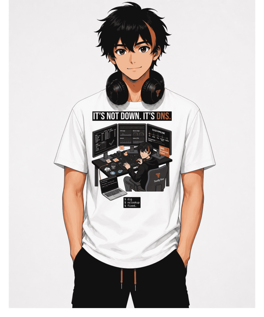 It's Not Down. It's DNS. | Funny DevOps Graphic T-Shirt for Engineers