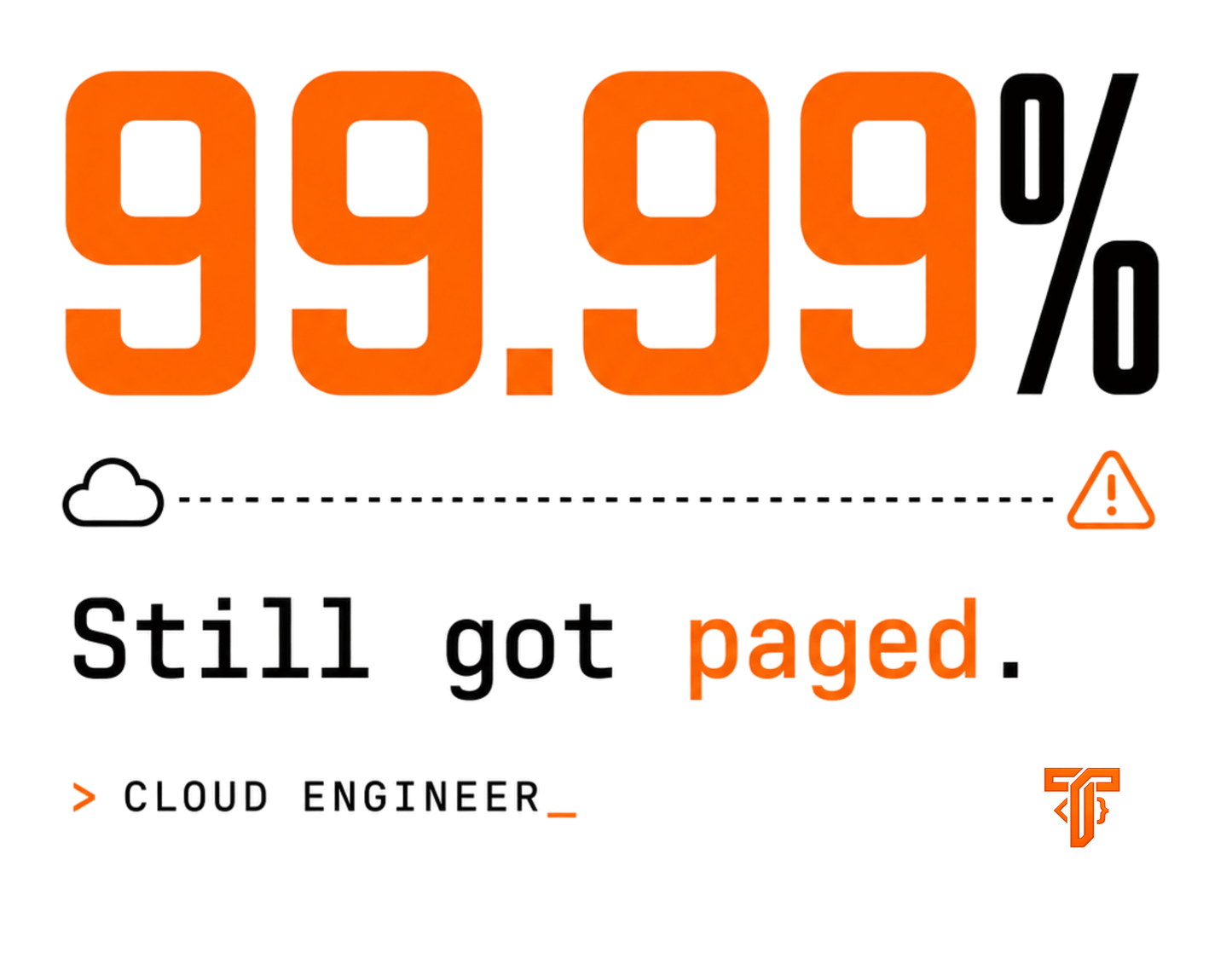 99.99% Still Got Paged | Cloud Engineer Regular Fit T-Shirt | White
