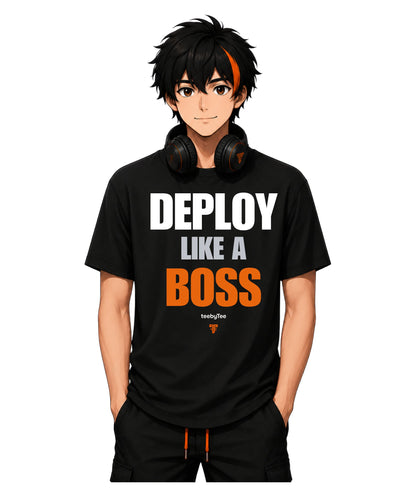 Deploy Like a Boss | Premium Developer Graphic T-Shirt for Software Engineers