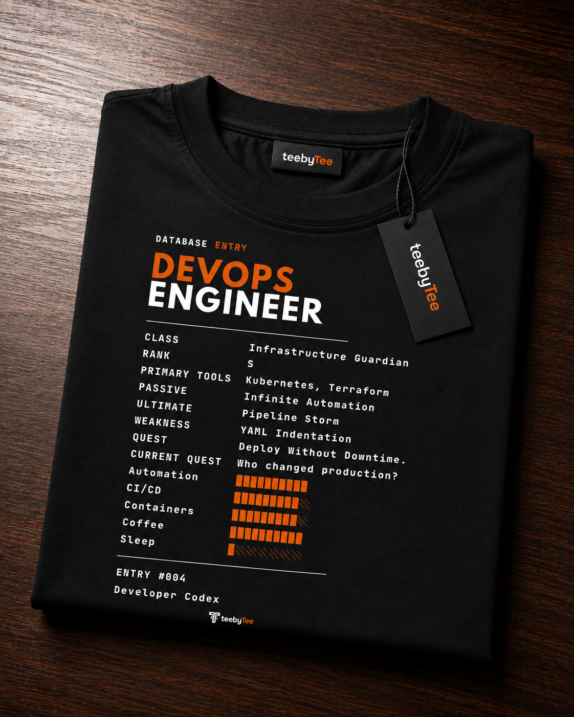 DevOps Engineer | Developer Codex #004: Shadow Edition | Ultra Premium Oversized Terry T-Shirt