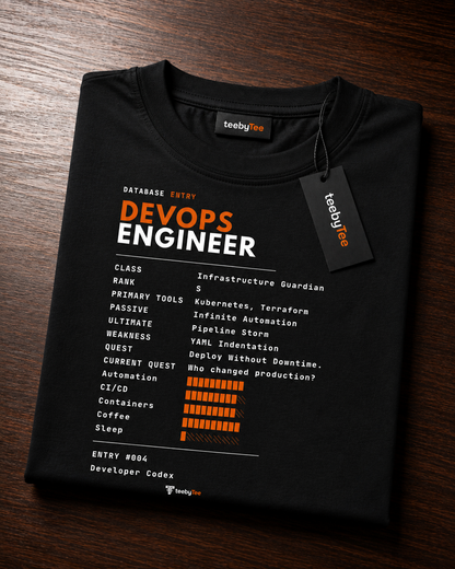 DevOps Engineer | Developer Codex #004: Shadow Edition | Ultra Premium Oversized Terry T-Shirt