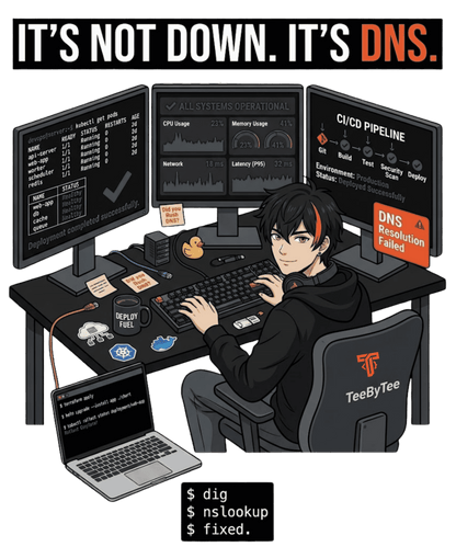 It's Not Down. It's DNS. | DevOps Developer T-Shirt