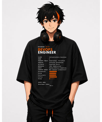 DevOps Engineer | Developer Codex #004: Shadow Edition | Ultra Premium Oversized Terry T-Shirt