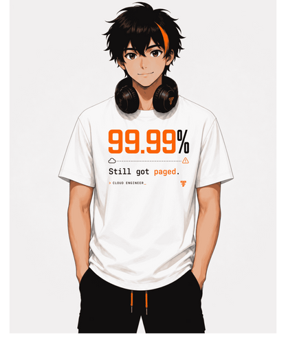 99.99% Still Got Paged | Cloud Engineer Regular Fit T-Shirt | White