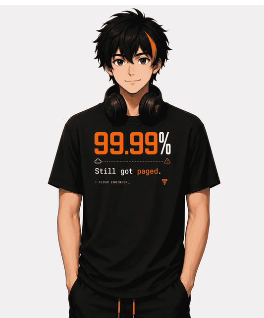 99.99% Still Got Paged | Dark Cloud Engineer Graphic T-Shirt for Developers