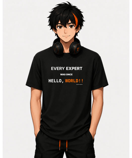 Every Expert Was Once Hello, World! | Premium Developer Graphic T-Shirt