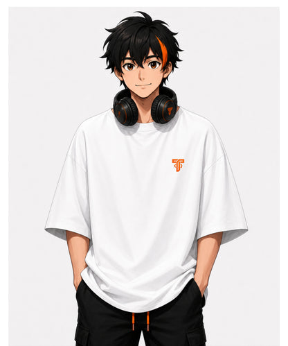 Signature Vertical Logo | Premium 240 GSM Oversized T-Shirt