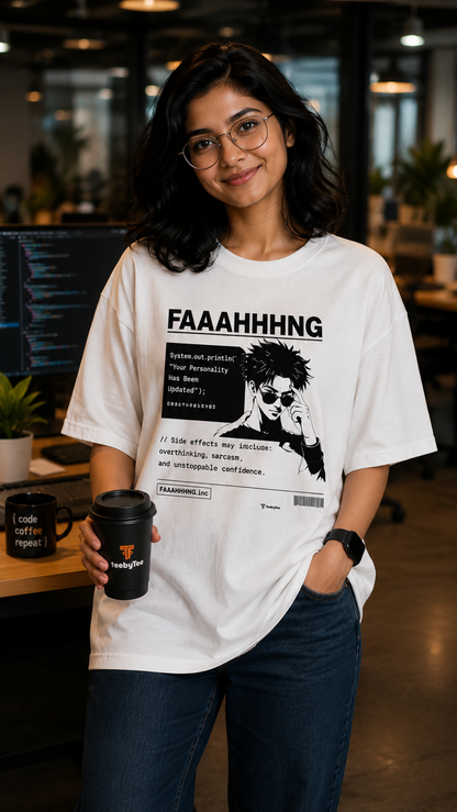 FAAAHHHHNG | Premium Developer Graphic Oversized T-Shirt for Programmers